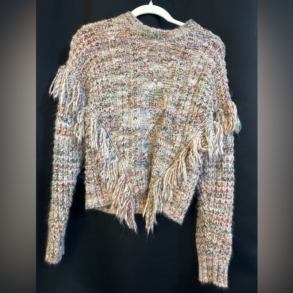 Joie Multicolor Textured Fringe Sweater